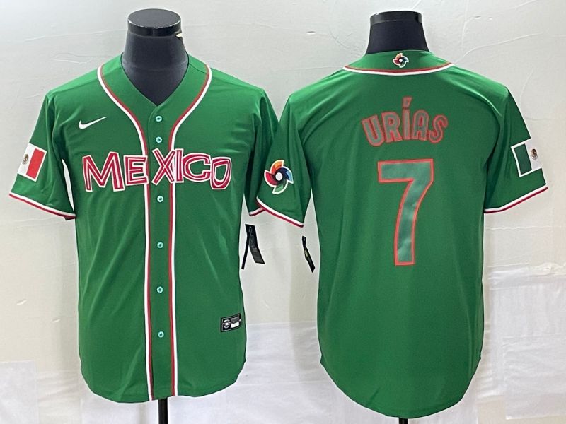 Men 2023 World Cub Mexico #7 Urias Green green Nike MLB Jersey1